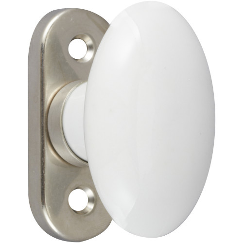 Crémone Uni, porcelaine de limoges nickelé mat blanc - Centrale Brico