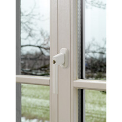 Poignée de fenêtre ABUS Fg 120, acier mat blanc - Centrale Brico