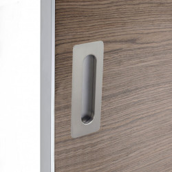 Poignée porte coulissante rectangle zamak nickelé, gris de marque Centrale Brico, référence: B6571700