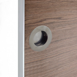 Poignée porte coulissante rond inox brossé, gris de marque Centrale Brico, référence: B6571800