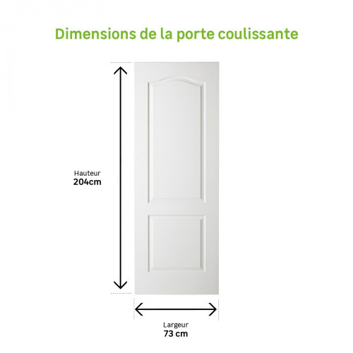 Porte coulissante bois, H.204 x l.73 cm - Centrale Brico