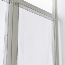 Paire de vitrages tamisant, Leo gris galet n°5 l.60 x H.120 cm de marque Centrale Brico, référence: B6575000
