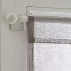 Paire de vitrages tamisant, Leo gris galet n°5 l.60 x H.120 cm - Centrale Brico