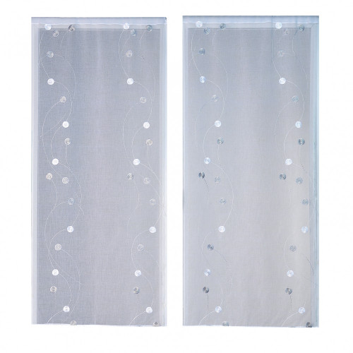 Paire de vitrages tamisant, Orion gris/argent l.45 x H.120 cm - Centrale Brico