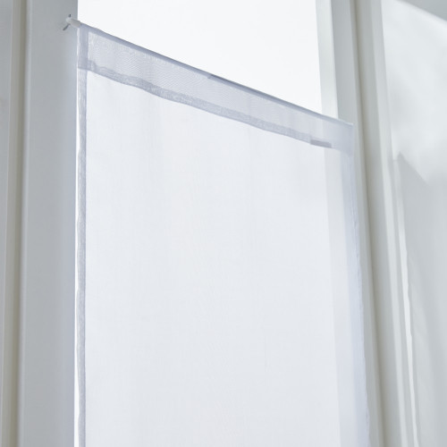 Paire de vitrages transparent, Idealis blanc l.45 x H.90 cm - Centrale Brico
