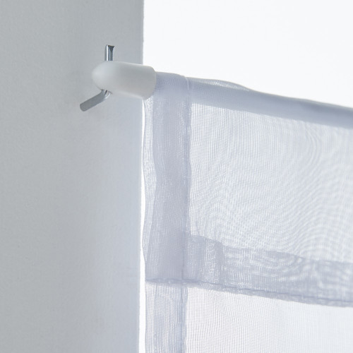 Paire de vitrages transparent, Idealis blanc l.45 x H.90 cm - Centrale Brico