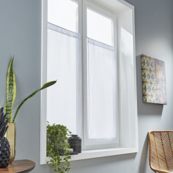 Paire de vitrages transparent, Idealis blanc l.60 x H.120 cm - Centrale Brico