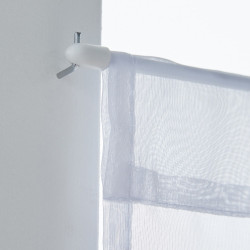 Paire de vitrages transparent, Idealis blanc l.60 x H.120 cm - Centrale Brico