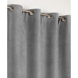 Rideau occultant thermique, Alaska gris clair l.140 x H.260 cm de marque Centrale Brico, référence: B6576900
