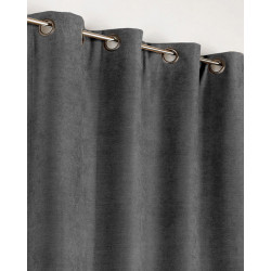 Rideau occultant thermique, Alaska gris foncé l.140 x H.260 cm de marque LINDER, référence: B6577000