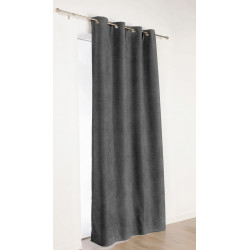 Rideau occultant thermique, Alaska gris foncé l.140 x H.260 cm - LINDER