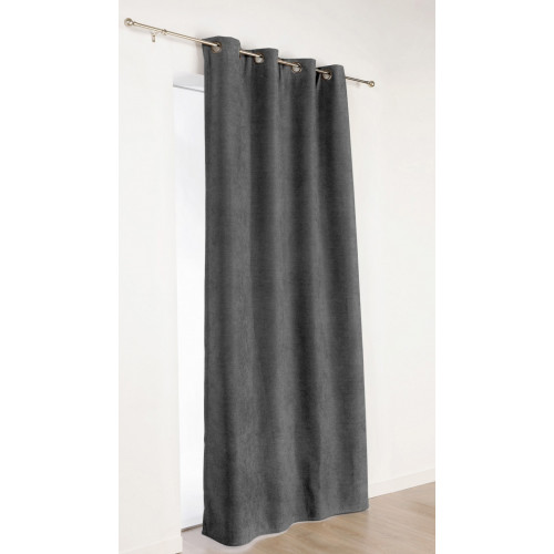 Rideau occultant thermique, Alaska gris foncé l.140 x H.260 cm - LINDER