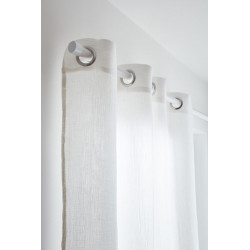 Rideau tamisant Maja, gaze de coton, blanc l.130 x H.260 cm - Centrale Brico