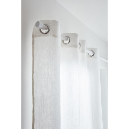 Rideau tamisant Maja, gaze de coton, blanc l.130 x H.260 cm - Centrale Brico