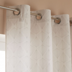 Rideau tamisant, coton, Diams blanc et gris l.140 x H.260 cm - Centrale Brico