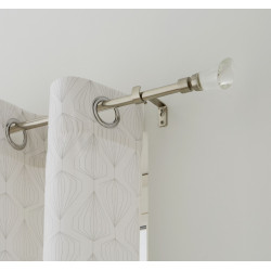 Rideau tamisant, coton, Diams blanc et gris l.140 x H.260 cm - Centrale Brico