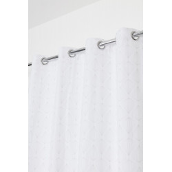 Rideau tamisant, coton, Diams blanc et gris l.140 x H.260 cm - Centrale Brico