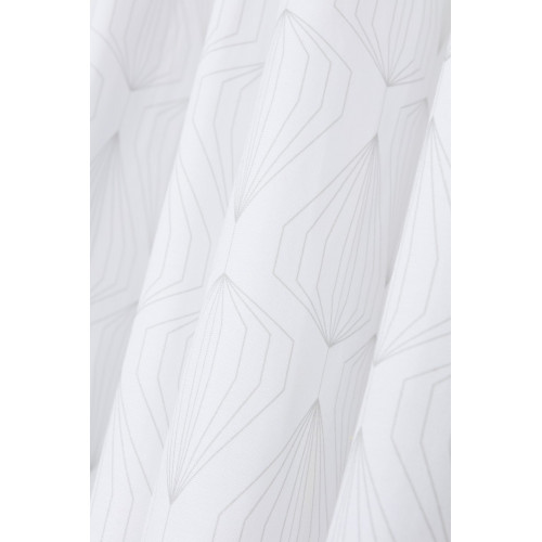Rideau tamisant, coton, Diams blanc et gris l.140 x H.260 cm - Centrale Brico
