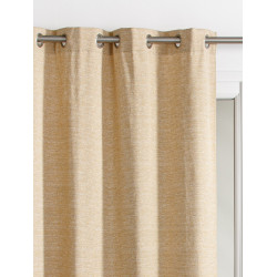 Rideau tamisant, Desert marbrures jaune l.140 x H.260 cm de marque Centrale Brico, référence: B6579200