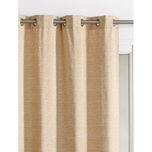 Rideau tamisant, Desert marbrures jaune l.140 x H.260 cm - Centrale Brico