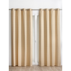 Rideau tamisant, Desert marbrures jaune l.140 x H.260 cm - Centrale Brico