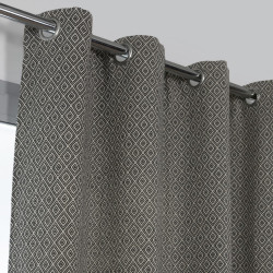 Rideau tamisant, Kimino noir et écru l.140 x H.250 cm de marque Centrale Brico, référence: B6579600
