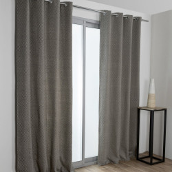 Rideau tamisant, Kimino noir et écru l.140 x H.250 cm - Centrale Brico