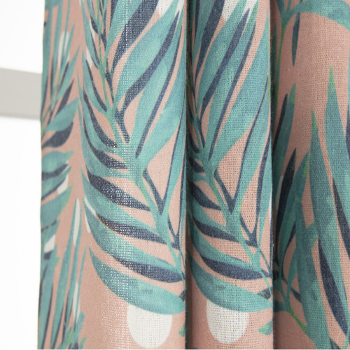 Rideau tamisant, Naho rose et vert l.135 x H.260 cm - Centrale Brico