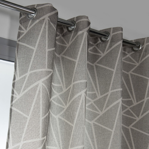 Rideau tamisant, Tango gris et blanc l.140 x H.250 cm - Centrale Brico