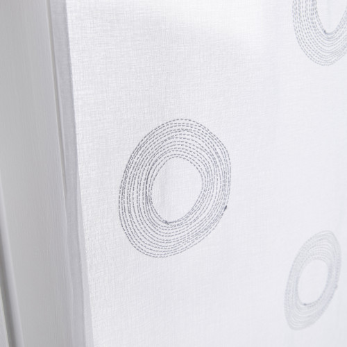 Vitrage tamisant, Cosmos blanc/argent l.90 x H.210 cm - Centrale Brico