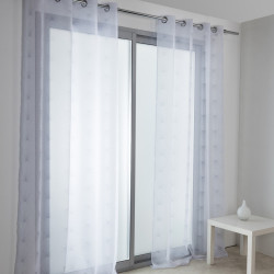 Voilage tamisant, Kita blanc/argent l.140 x H.260 cm - Centrale Brico