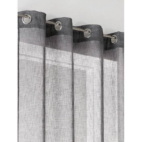 Voilage tamisant, Lium gris béton l.140 x H.240 cm - LINDER