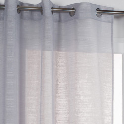 Voilage tamisant, Lola gris l.140 x H.260 cm - Centrale Brico