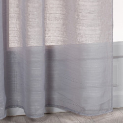 Voilage tamisant, Lola gris l.140 x H.260 cm - Centrale Brico