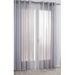 Voilage tamisant, Lola gris l.140 x H.260 cm - Centrale Brico