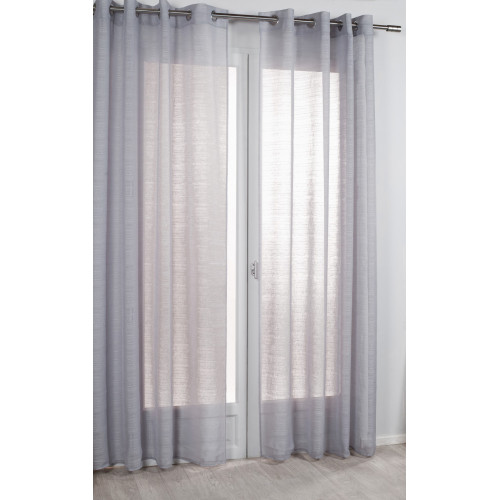 Voilage tamisant, Lola gris l.140 x H.260 cm - Centrale Brico