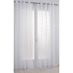 Voilage tamisant, Nina blanc l.140 x H.260 cm - Centrale Brico