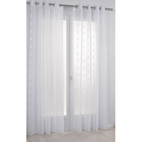 Voilage tamisant, Nina blanc l.140 x H.260 cm - Centrale Brico