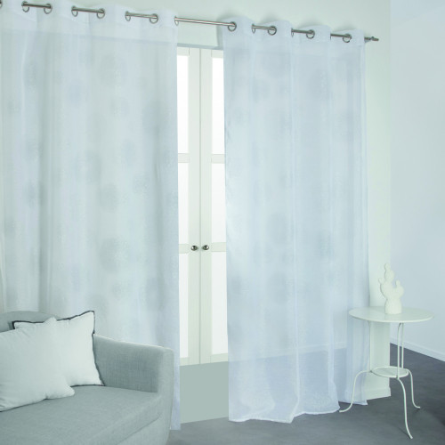 Voilage transparent blanc l.140 x H.240 cm - Centrale Brico