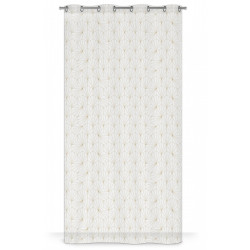 Voilage transparent, Artdéco blanc doré l.140 x H.260 cm - Centrale Brico