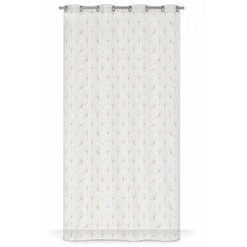 Voilage transparent, Artdéco blanc doré l.140 x H.260 cm - Centrale Brico