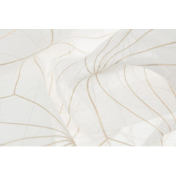Voilage transparent, Artdéco blanc doré l.140 x H.260 cm - Centrale Brico