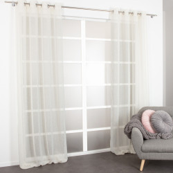 Voilage transparent, Briana beige doré l.135 x H.260 cm - Centrale Brico