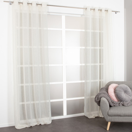 Voilage transparent, Briana beige doré l.135 x H.260 cm - Centrale Brico