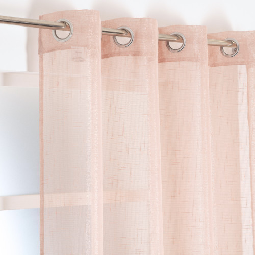 Voilage transparent, Briana rose argent l.135 x H.260 cm - Centrale Brico
