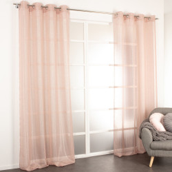 Voilage transparent, Briana rose argent l.135 x H.260 cm - Centrale Brico