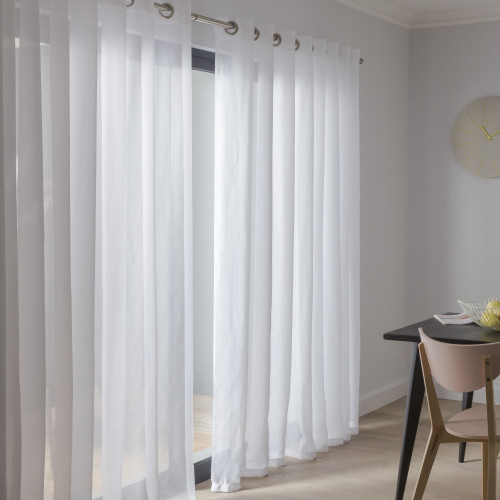 Voilage transparent, Chic blanc l.145 x H.240 cm - LINDER