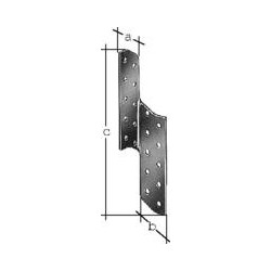 Equerre renvoyée droite Galvanisé GAH ALBERTS, 32x32x170 mm - GAH ALBERTS