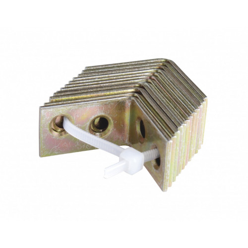 Lot de 12 équerres de chaise bichromaté, 25x25x14 mm - GAH ALBERTS