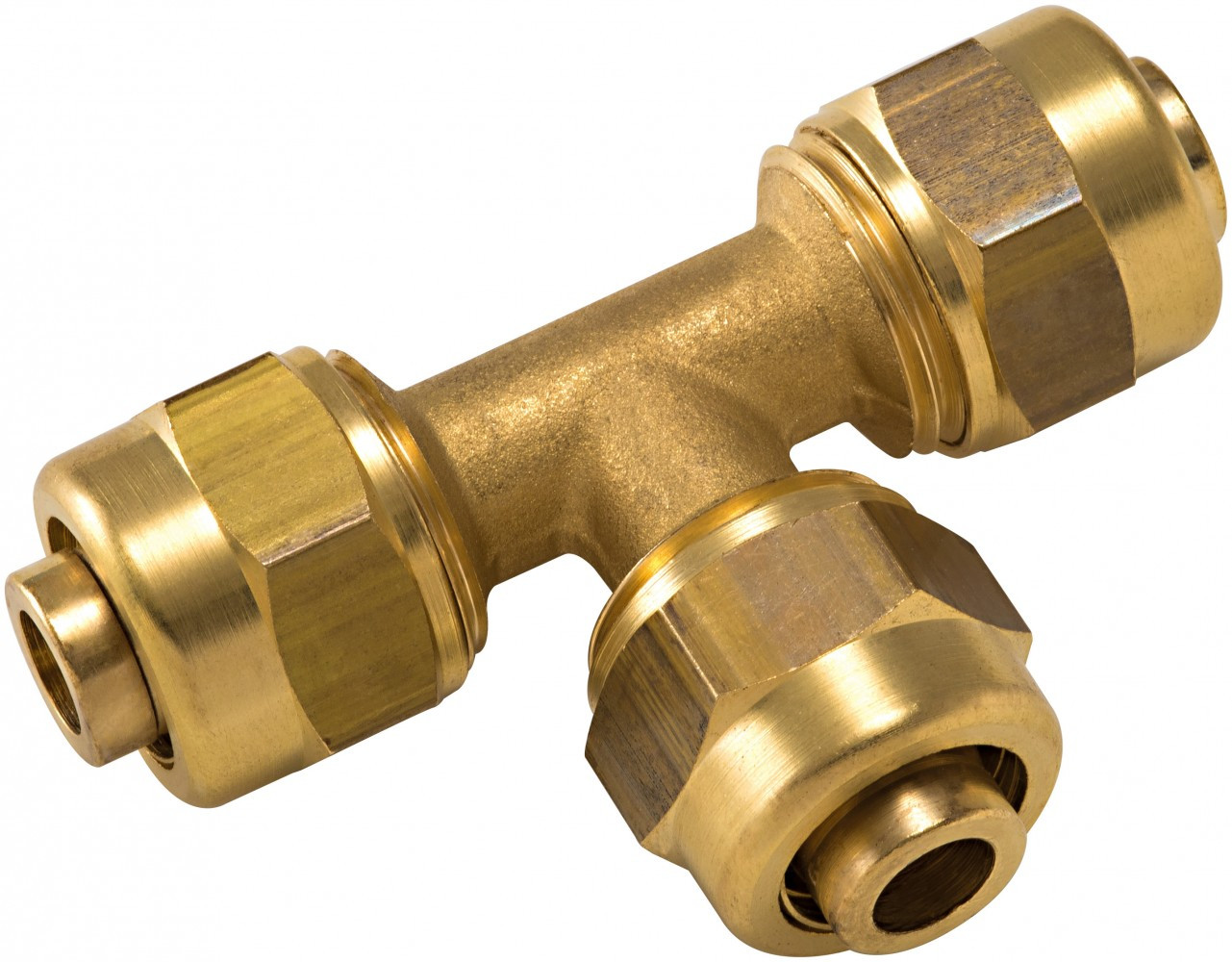 Raccord Té égal à compression laiton D.20 pour tube en per